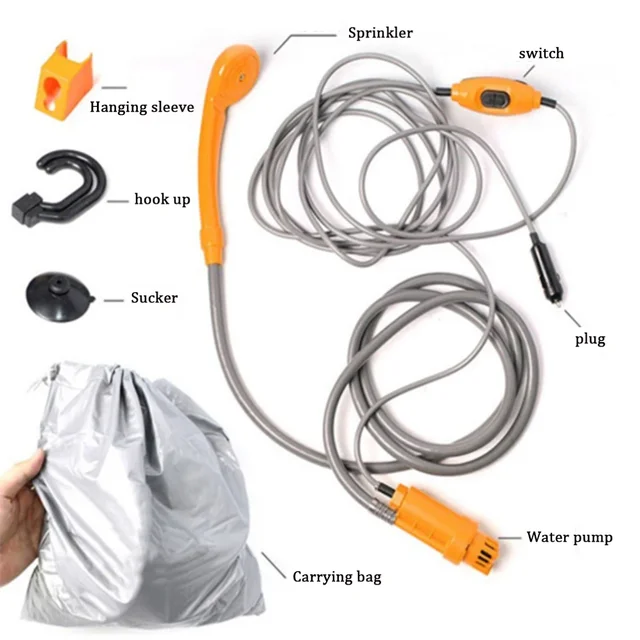 Portable Camping Shower - 12V Car Cigarette Lighter