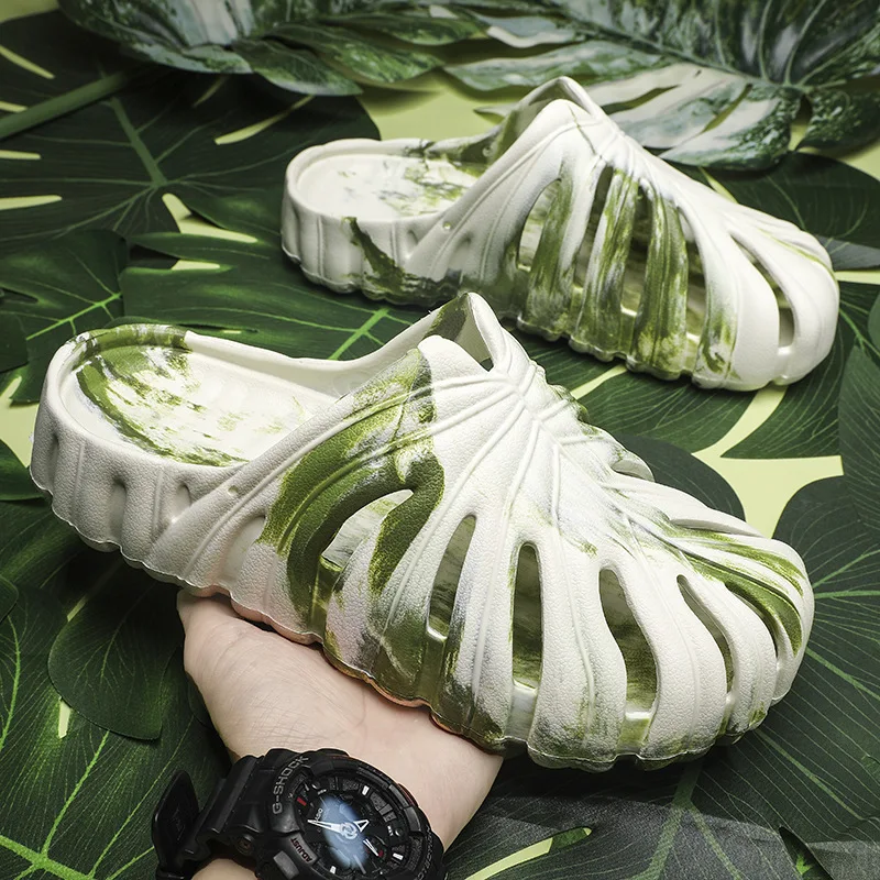 

Summer Eva Soft Flip Funny Leaf Shape Unisex Slippers For Men And Women To Outdoor Beach Bathroom Forest Camping Quick Drying