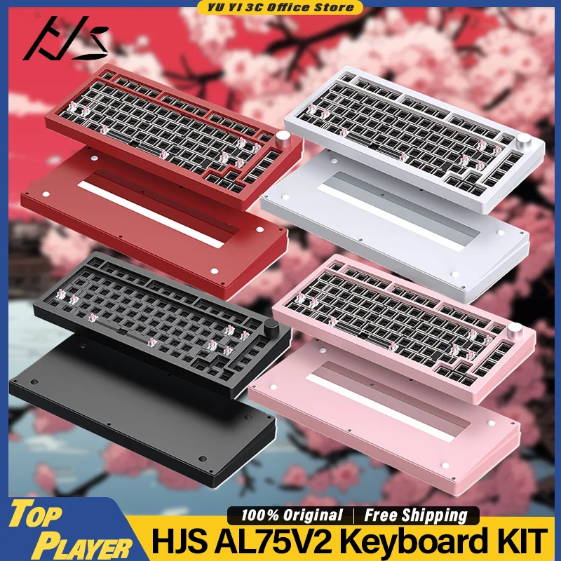 HJS AL75 V2 Keyboard Kit Customized Hot Swappable Dynamic RGB