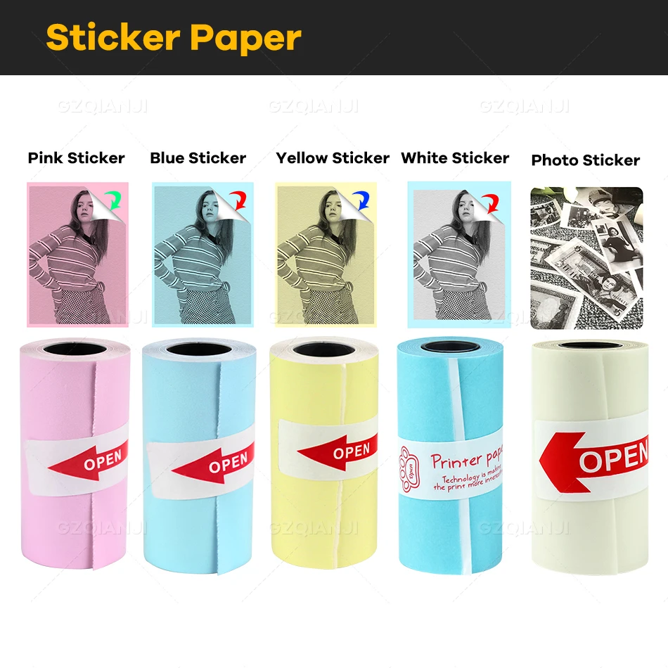 58mm Mini Photo Printer Thermal Paper Rolls 57x30MM White Color Gift DIY Sticker Label Receipt Bill for Peripage A6 impresora