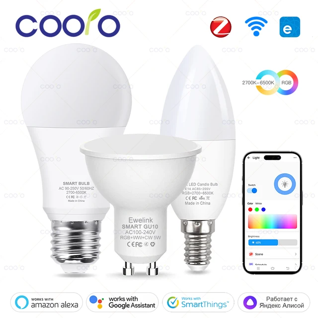 Smart WiFi Zigbee LED Light Bulb Dimmable E27