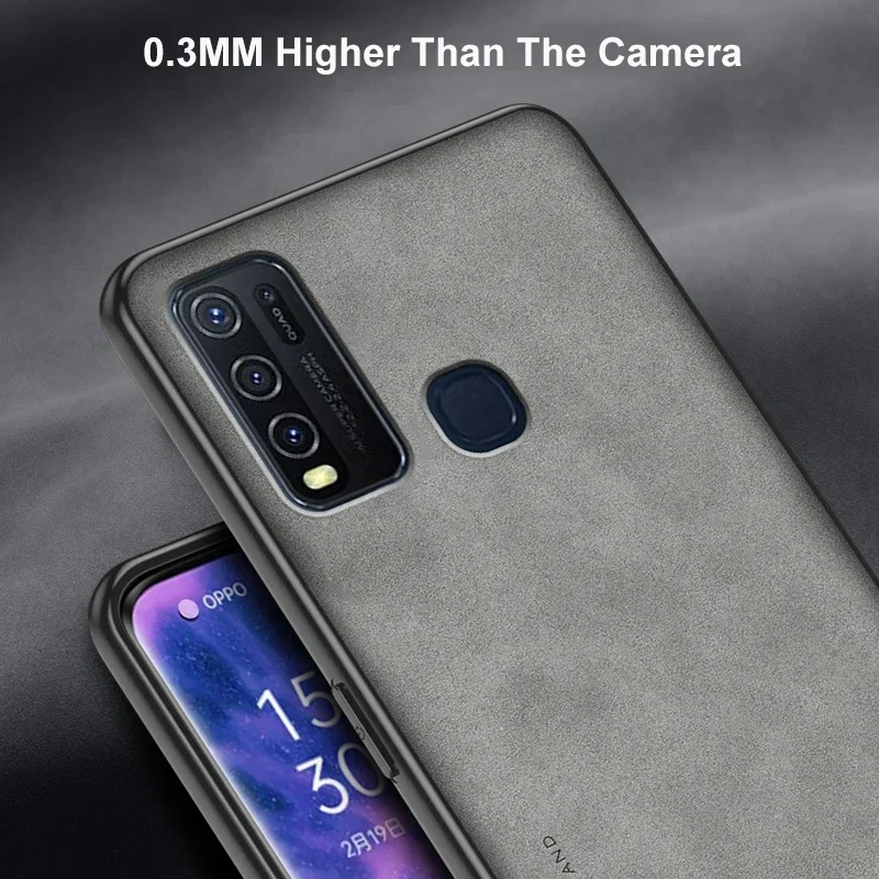 Luxury Matte PU Leather Shockproof Phone Case - Full Protection Silicone Back Cover
