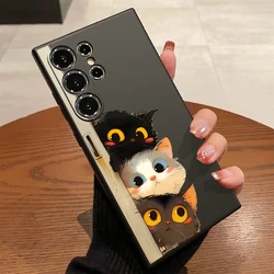 Silicone Case with Three Little Kittens Design for Galaxy Note10+ (Black DQMYSZT59)