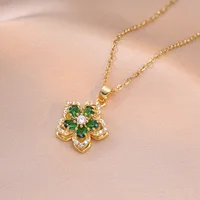 Shiny Zircon Romantic Flower Pendant Necklace For Women Gold Plated Rotatable Flowers Choker Girls Wedding Party Luxury Jewelry 5