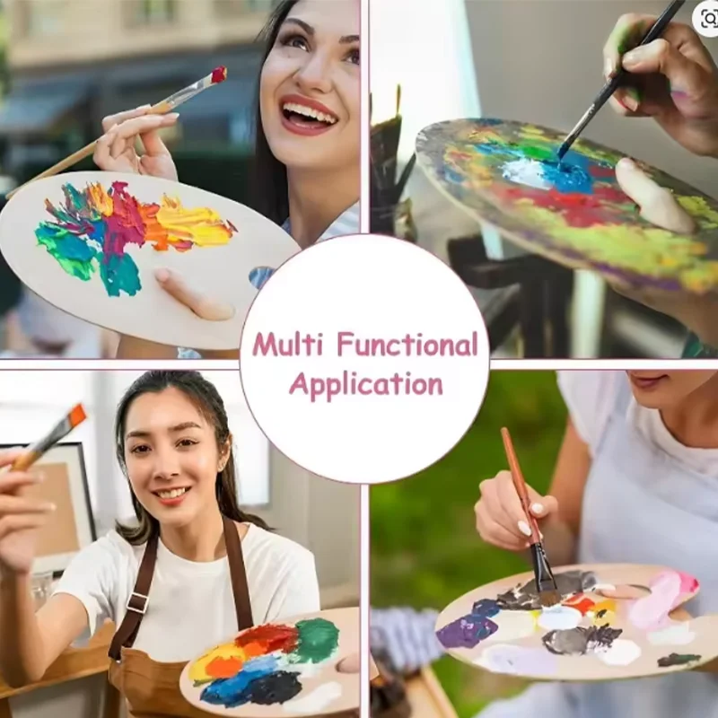 Mehrfachpackung Kunststoff-Farbpaletten mit Daumenloch, Maltrays für Kinder, Studenten, DIY-Kunstprojekte, Malen für Geburtstagsfeiern – Detail 2