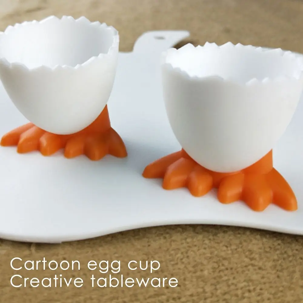 Egg Cups Holder 1Pcs Creative Egg Cup Holder Plastic Eggs Holder With Feet Eggs Separator Boiled Container Kitchen Supplies Cooking Tool