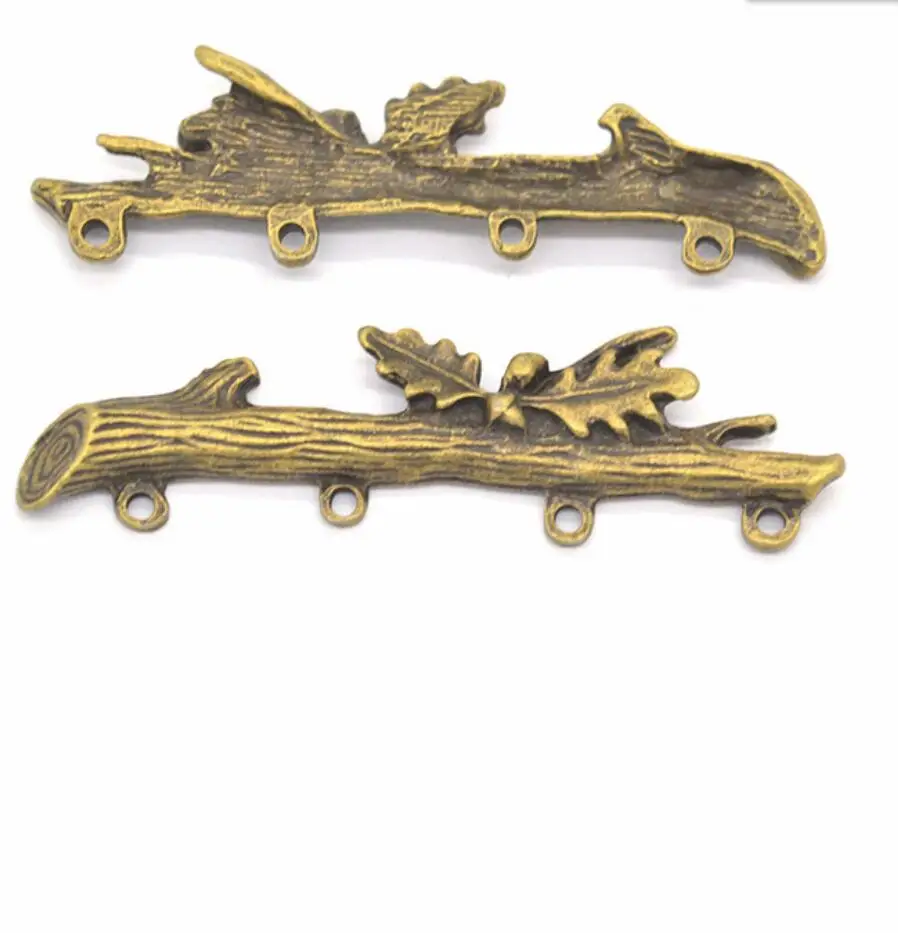 20 Pcs Silver Color Filigree Leaf Branch Charm Connector For DIY Jewelry Making Findings 55*15mm F0401