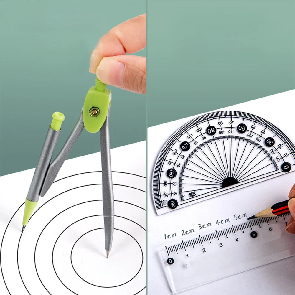 Compass Set Ruler Measurement Set Learning Professional Multifunctional Drawing Tool Ruler and Eight-pcs