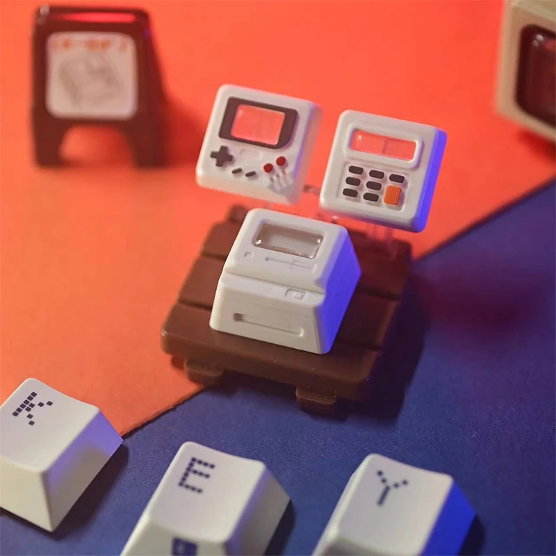 Vintage-Inspired Transparent Keycaps Set - Personalized & Cute Design