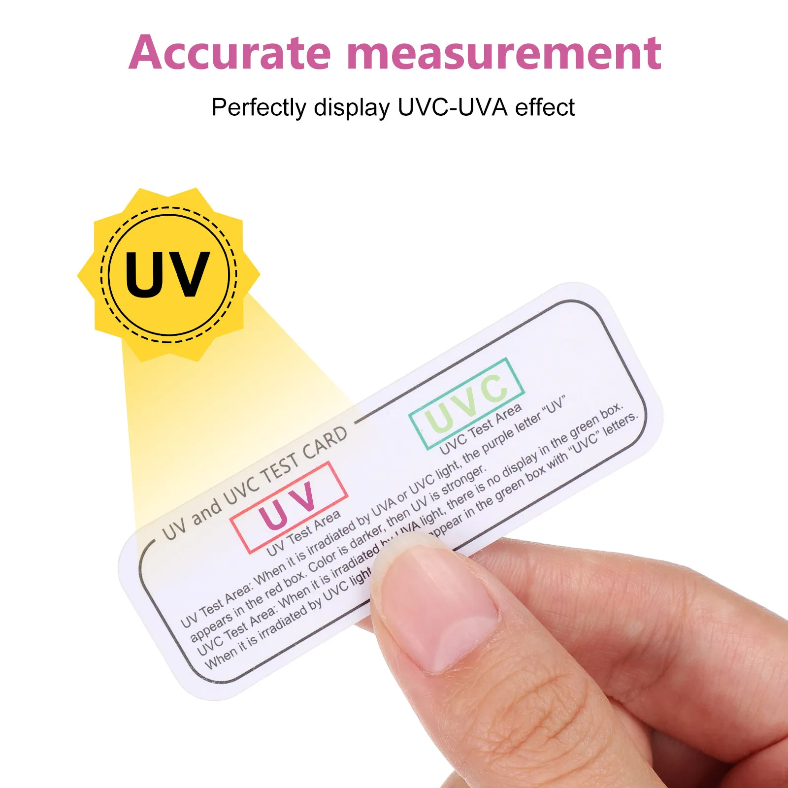 12Pcs Uv 테스트 카드 전문 Uvc Uva 표시 스트립 소독 상자 램프 살균 빛 감지용
