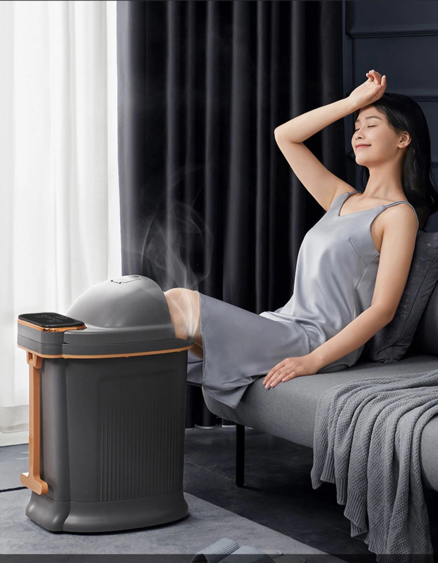 Fumigation Calf Feet Spa Foot Bath Massager Electric Bucket Tropical Automatic Massage Massag Detox Machine Foldable Roller 65cm
