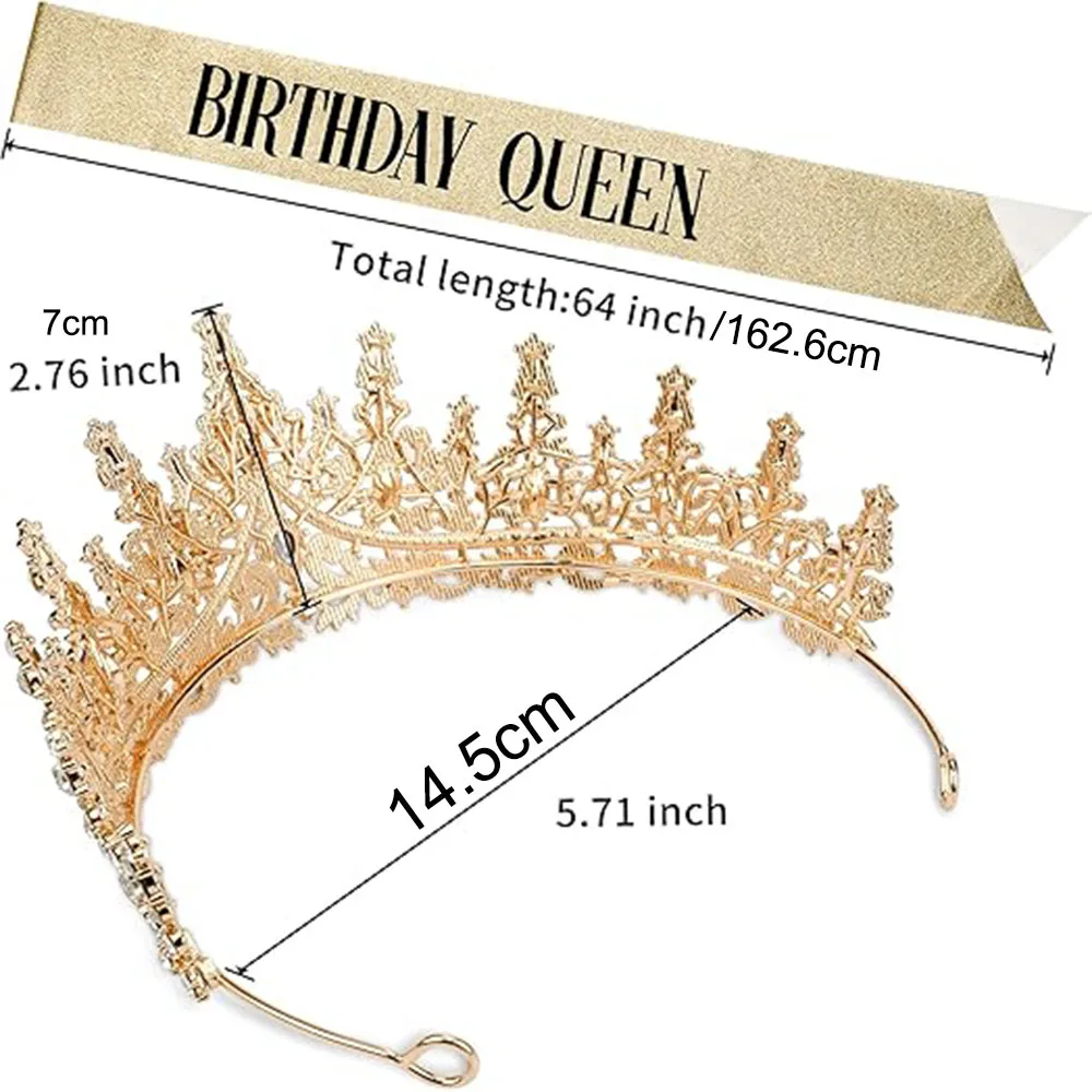 Twin Princess Corona/Diadema Cristallo Per Sposa, Regina O Principessa -  Larga 5 Cm, Alta 5 Cm, 2 Colori Tiara Sposa Cristallo, image size:1000x1000