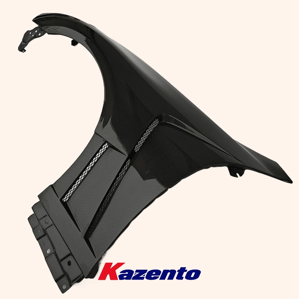 인피니티 G37 2008-2013 용 문짝 통풍 프론트 펜더 카본, 라이트 홀 없음