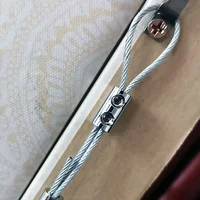 6Pcs Adjustable Telescopic Fix Clip Hardware Fastening Accessories Steel Wire Rope Buckle Clamp Double Hole Thread Locker 5