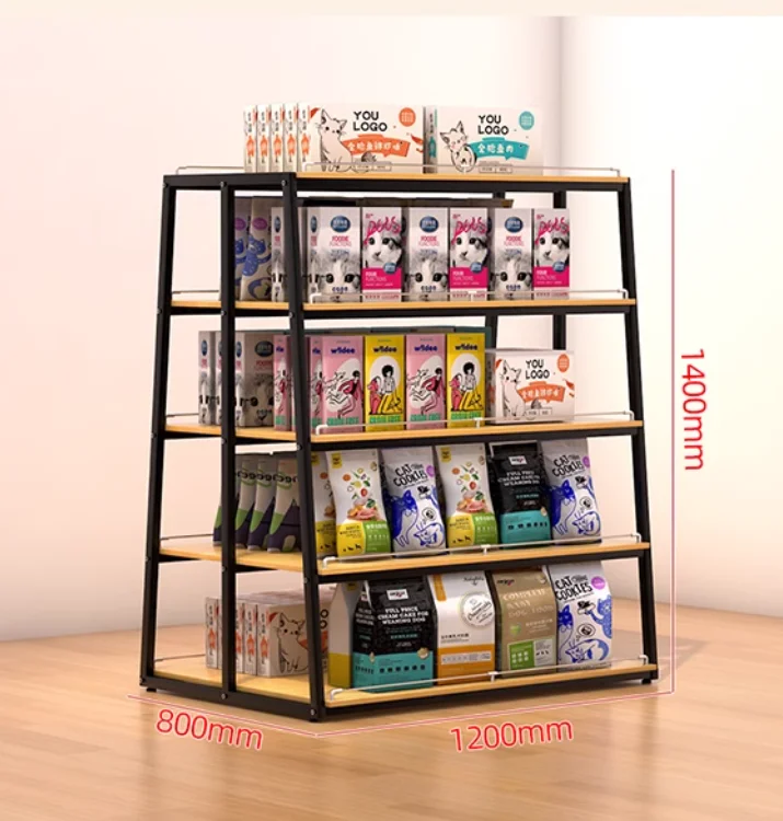 

Supermarket shelf shelf boutique display shelf five-storey trapezoidal frame double-sided island cabinet