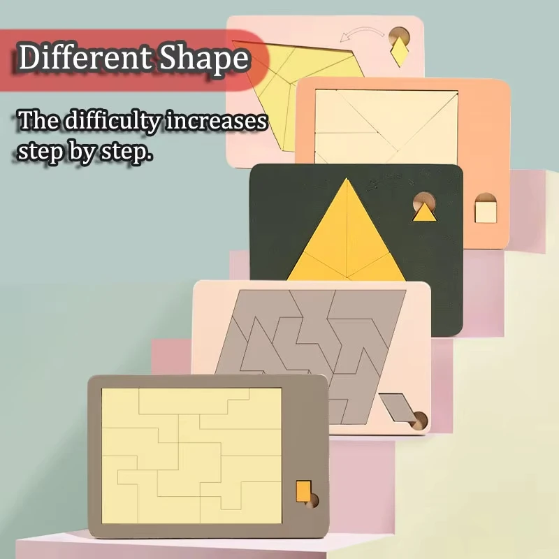 Wooden Geometric Puzzles Challenge Impossible Brain Burning Decompression IQ Tangram Brain Teasers Jigsaw Puzzle for Adults Kids jigsaw puzzles wooden jigsaw puzzles educational puzzles mini jigsaw puzzle