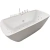 Whirlpool Bathtub with Hydraulic Massage Vortex Jet and Adjustable Bubble Injection System, Handheld Shower, Center Drainage 5