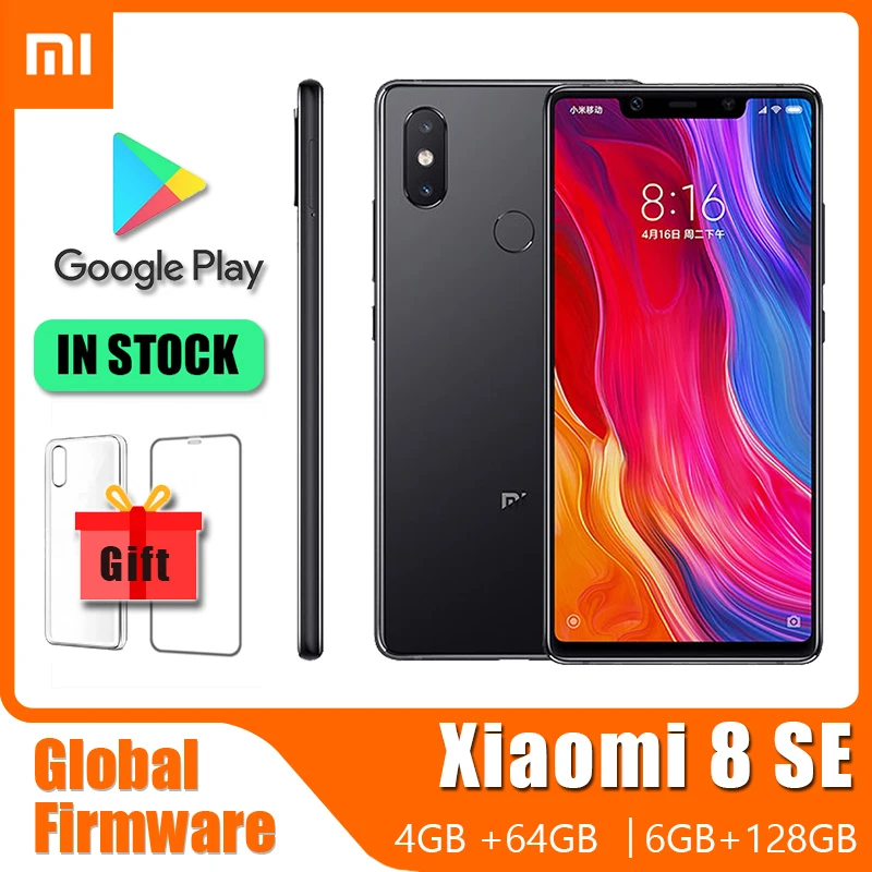 Оригинальный сотовый телефон Xiaomi MI 8 SE с чехлом для телефона смартфон двумя