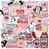 52/102PCS Pink Smutty Romance Bookish Spice Reader Dragon Girl Cartoon Sticker Aesthetic Kindle Ipad Phone Laptop Diary Sticker 1