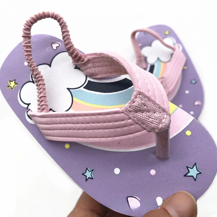 Summer Kids Slippers Cartoon Printing Flip-flops Boys Girls Outdoor Toddler Beach Clip-on Drag Sandals beach shoes children sandals baby shoes kids shoes kids sandals