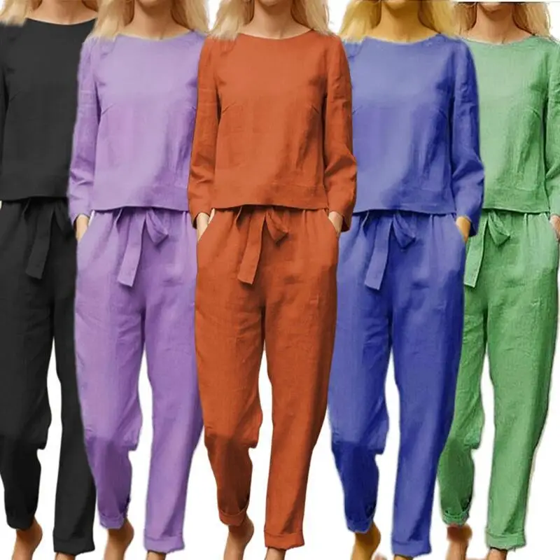 

New Spring Cotton Women's Sportswear Set Long Sleeve Top Loose Pants Set Women's Casual Fashion Elegant Women's 2-Piece Set