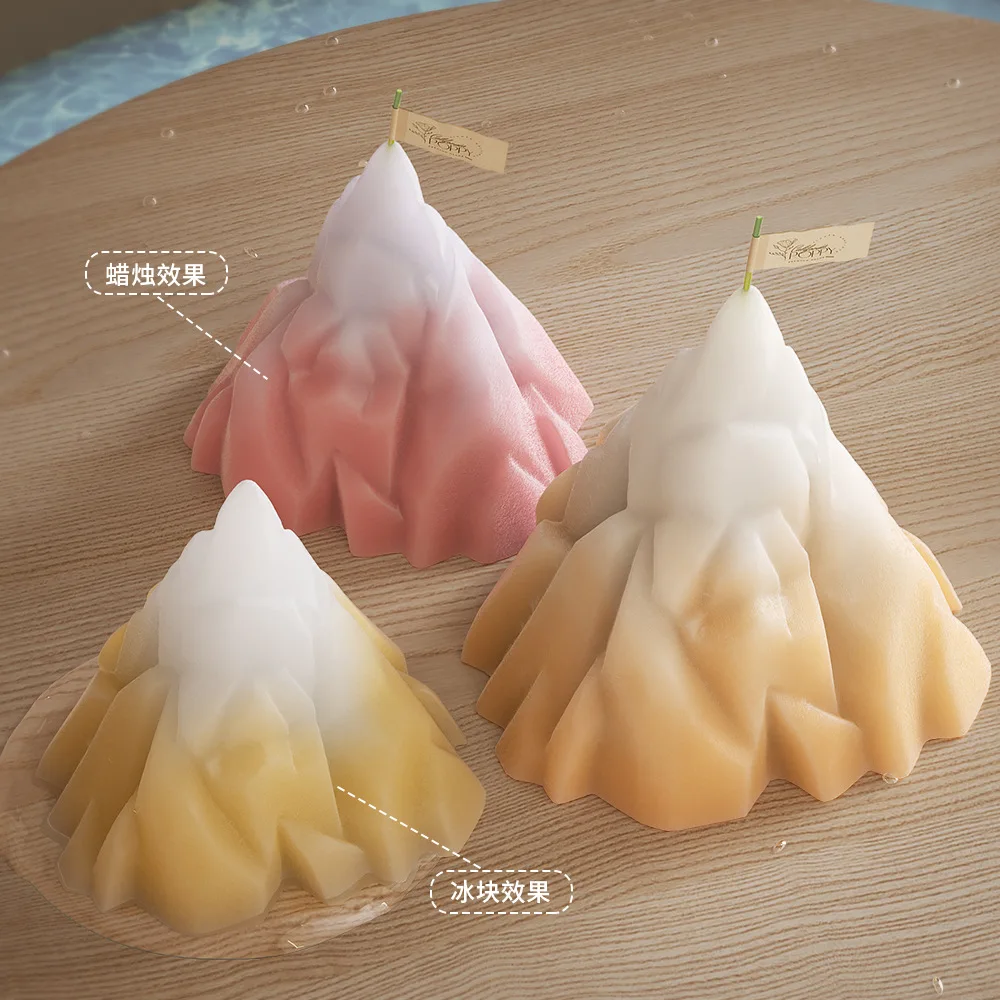 아이스버그 콘크리트 아로마 캔들 실리콘 몰드 설산 모양 석고 송진 비누 만들기 용품, DIY 초콜릿 아이스 베이킹 도구