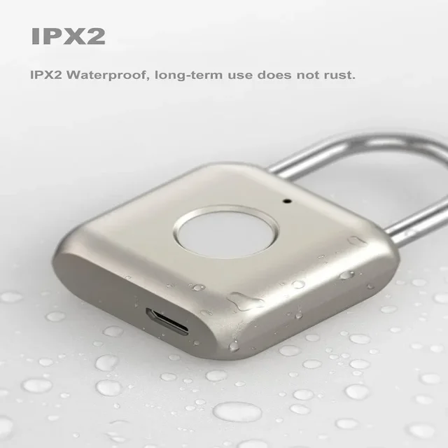 Mini Lock Fingerprint Smart Padlock Quick Unlock Keyless USB Rechargeable Door USB Keyless Fingerprint Lock for Luggage Case 3