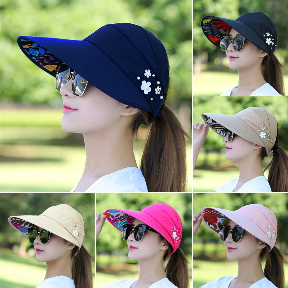 Vacation Anti-UV Wide Brim Summer Casual Hats Sun Hat Beach Cap Visor Caps