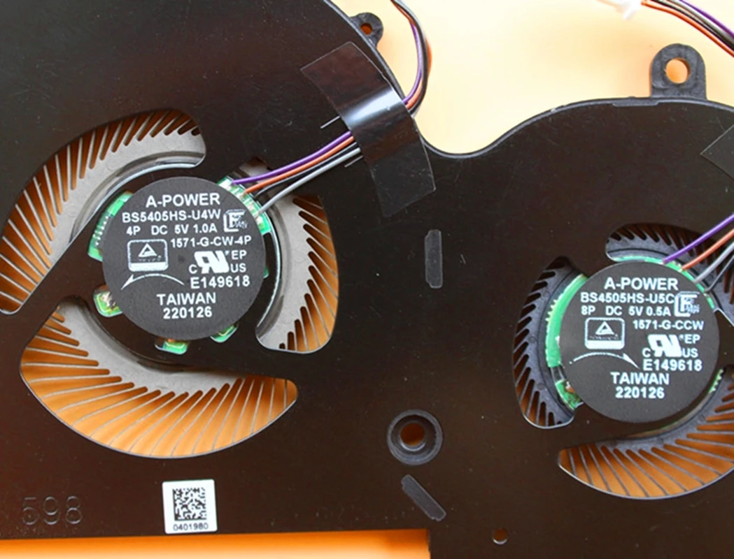 Ventilador de Refrigeração Original para Laptop Msi Criador Z16 A11uet Ms1571 Ms-1572 Bs5405hs-u4w Bs4505hs-u5c 1571-g-ccw 1571-cpu4p 5v - Imagem 6