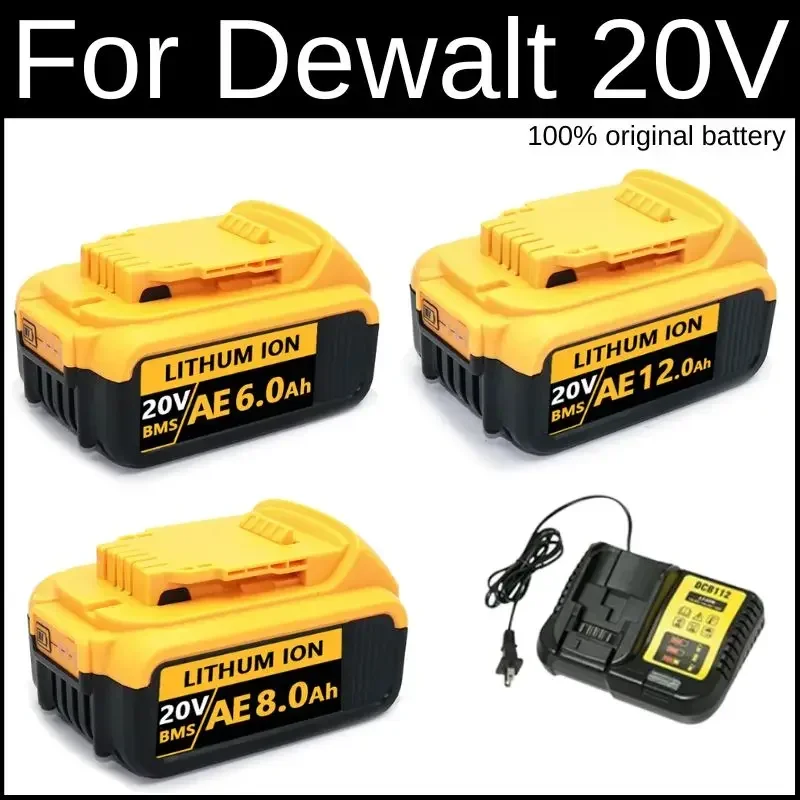 Rechargeable Battery 20V 12.0Ah Lithium Replacement For Dewalt 18V DCB184 DCB200 DCB182 DCB180 DCB181 DCB182 DCB201 DCB206