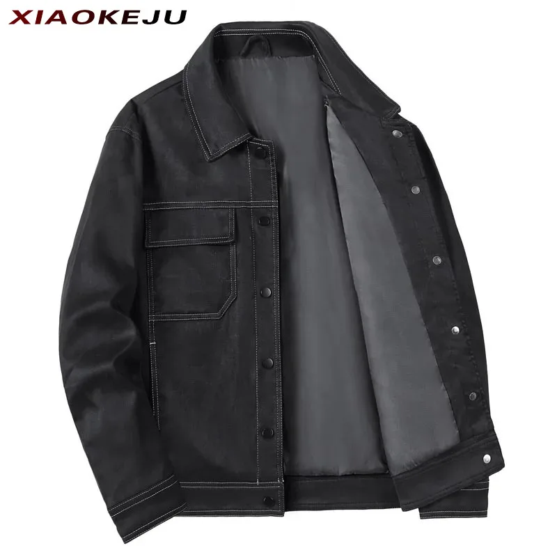 

New in Jackets Baseball Uniform Man Jacket Heavy Military Oversize Cardigan Retro Windbreak Motorcycle Mountaineering