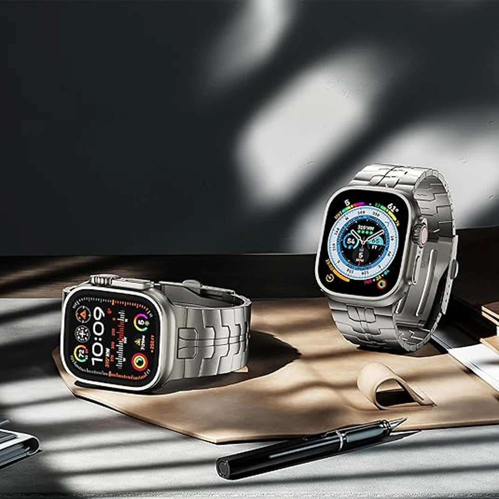 Premium Titanium Metal Strap for Apple Watch - Elegant Link Bracelet