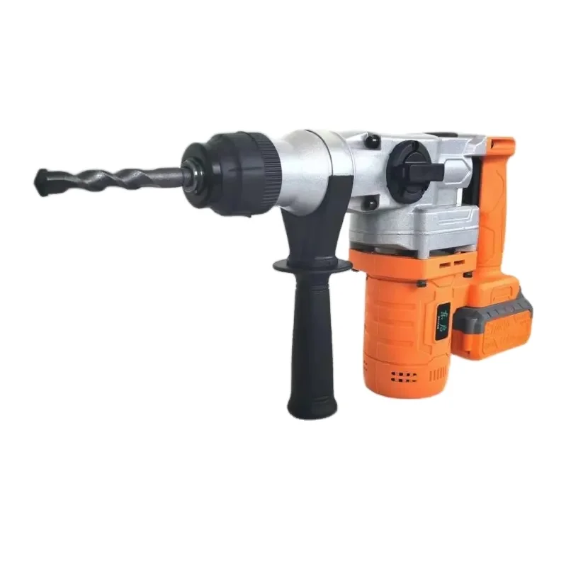 Heavy duty electric hammer drilling rig rotary impact electric drill with 2 * 4.0AH battery plastic toolbox 3