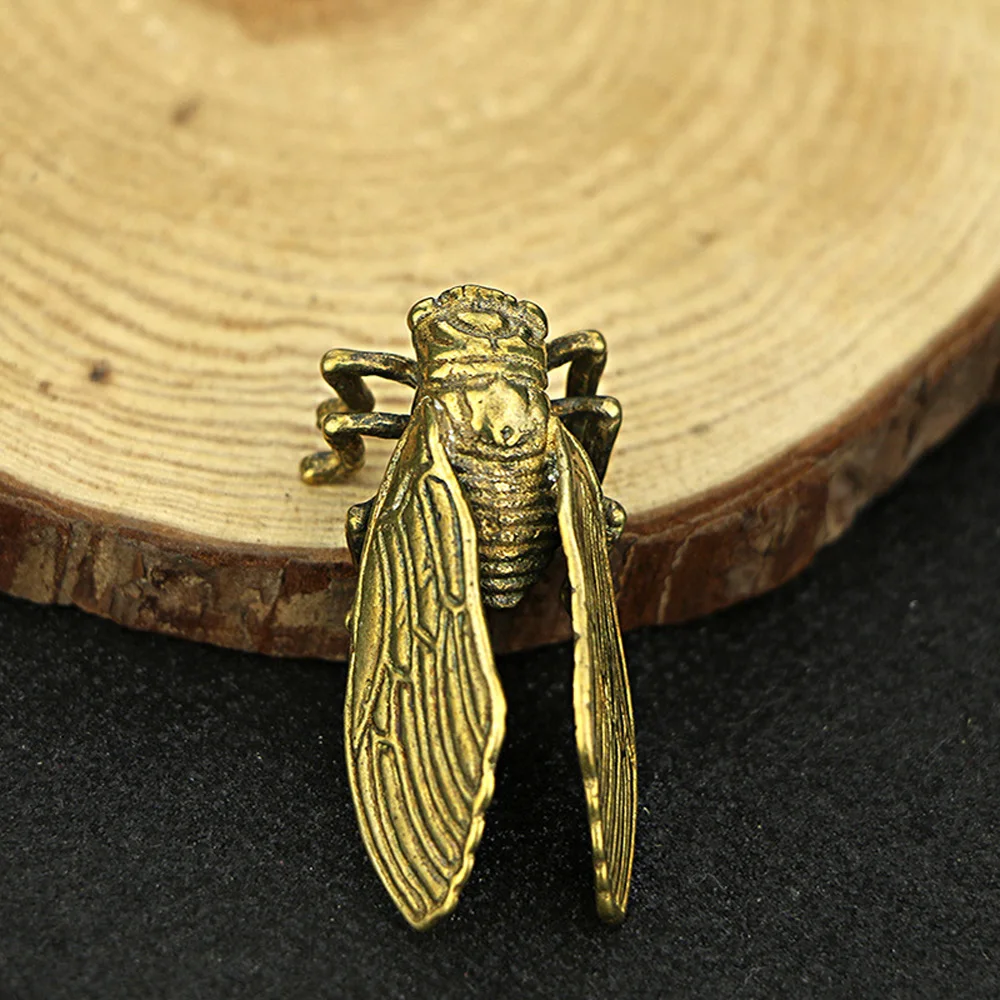 

Handmade Creative Pure Brass Golden Cicada Collection Exquisite Statue Ornaments Decoration Decor Pendant Ornaments Indoor Room
