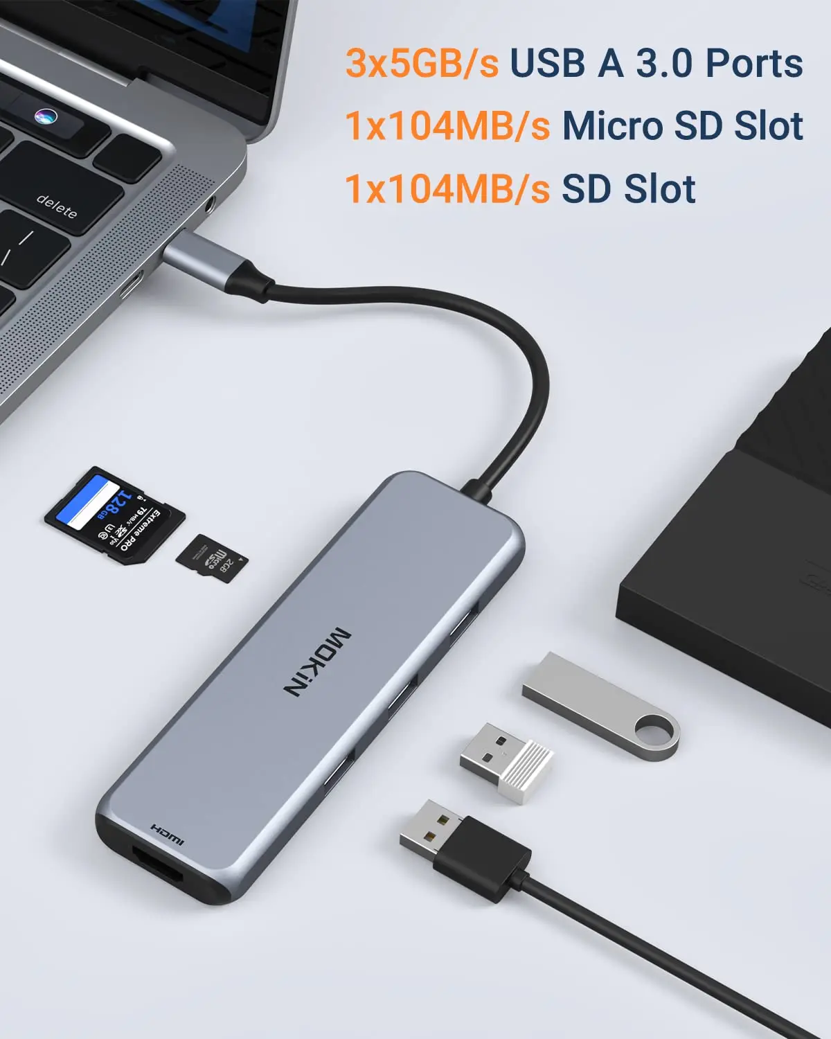 Docking Station Dual DisplayPort, MOKiN USB C Hub Dongle with