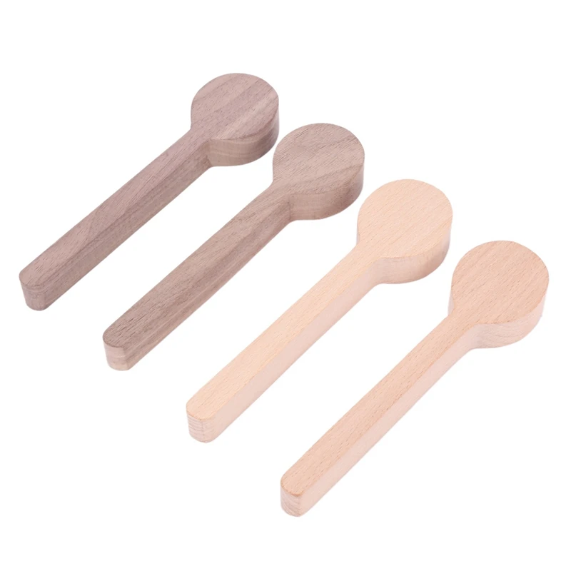 

Wood Carving Spoon Blank Beech and Walnut Wood Unfinished Wooden Craft Whittling Kit for Whittler Starter (4Pcs)