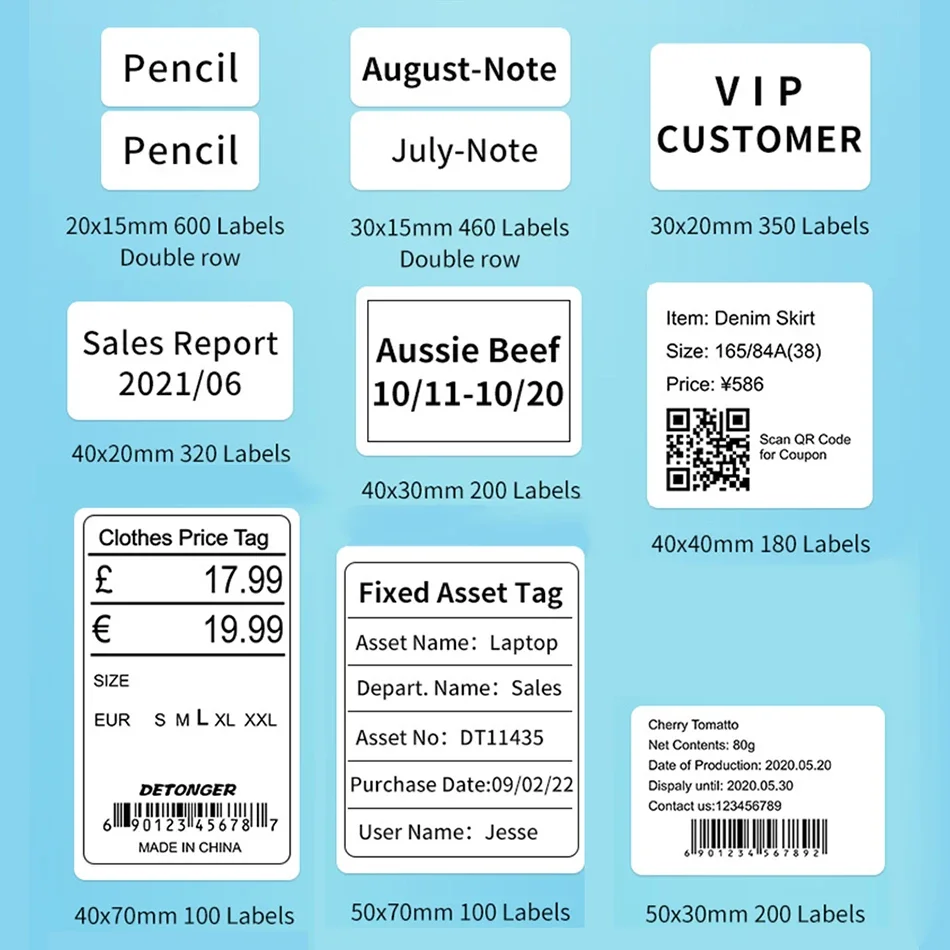 P2 Thermal Wireless Label Printer 20-58mm 2 inch Portable Bluetooth Sticker Mini Printer Price Tag Barcode Label Maker DIY