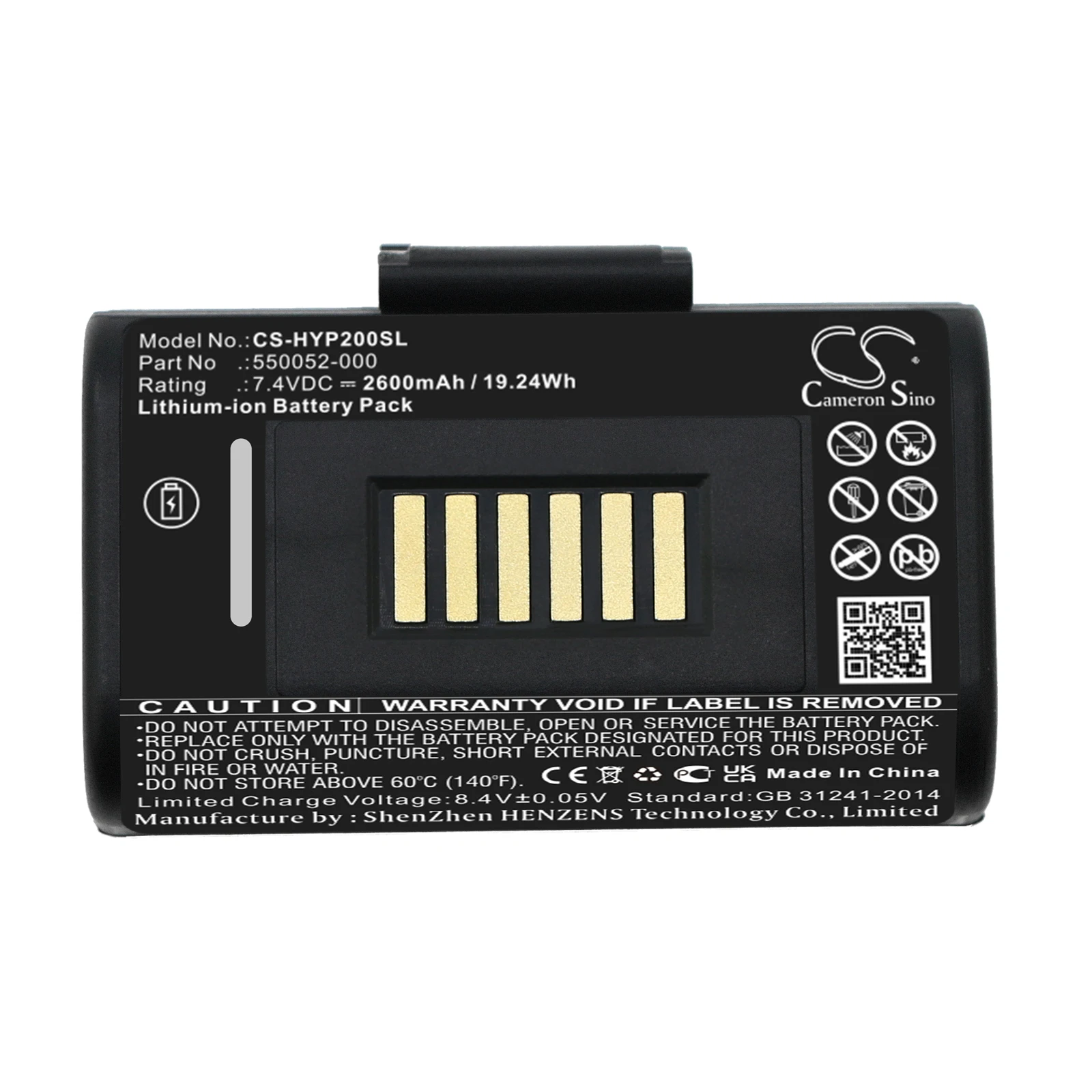 

Portable Printer Battery For Honeywell 550052-000 Datamax ONeil Printer Impressora Portatil RP2 Capacity 2600mAh / 19.24Wh Black