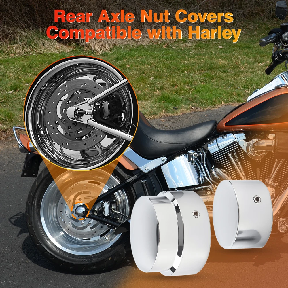 HDBUBALUS 2x Vorderachsmutterkappen Achskappen passend für Harley Sportster XL 1200 Dyna Softail Fat Boy Touring Street Road Electra Tri Glide schwarz