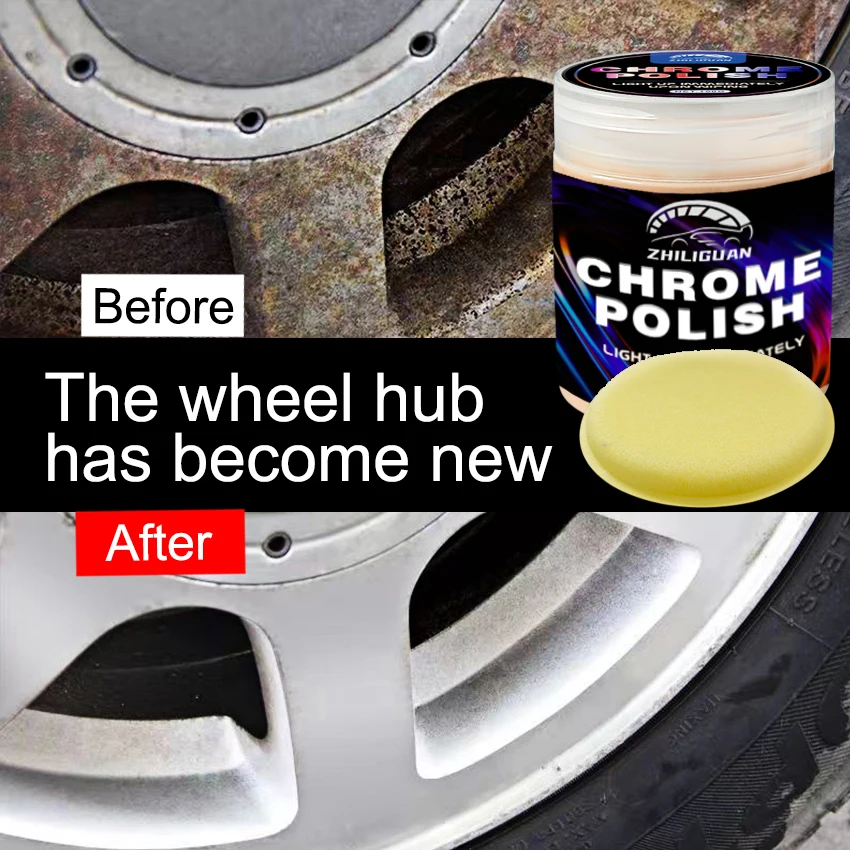 Metal Rust Remover Chrome Plating Renewal Paste 100g Quick Rust Removal, Restore Gloss, One-Step Application, Oxidation-Proof&Long-Lasting Protection