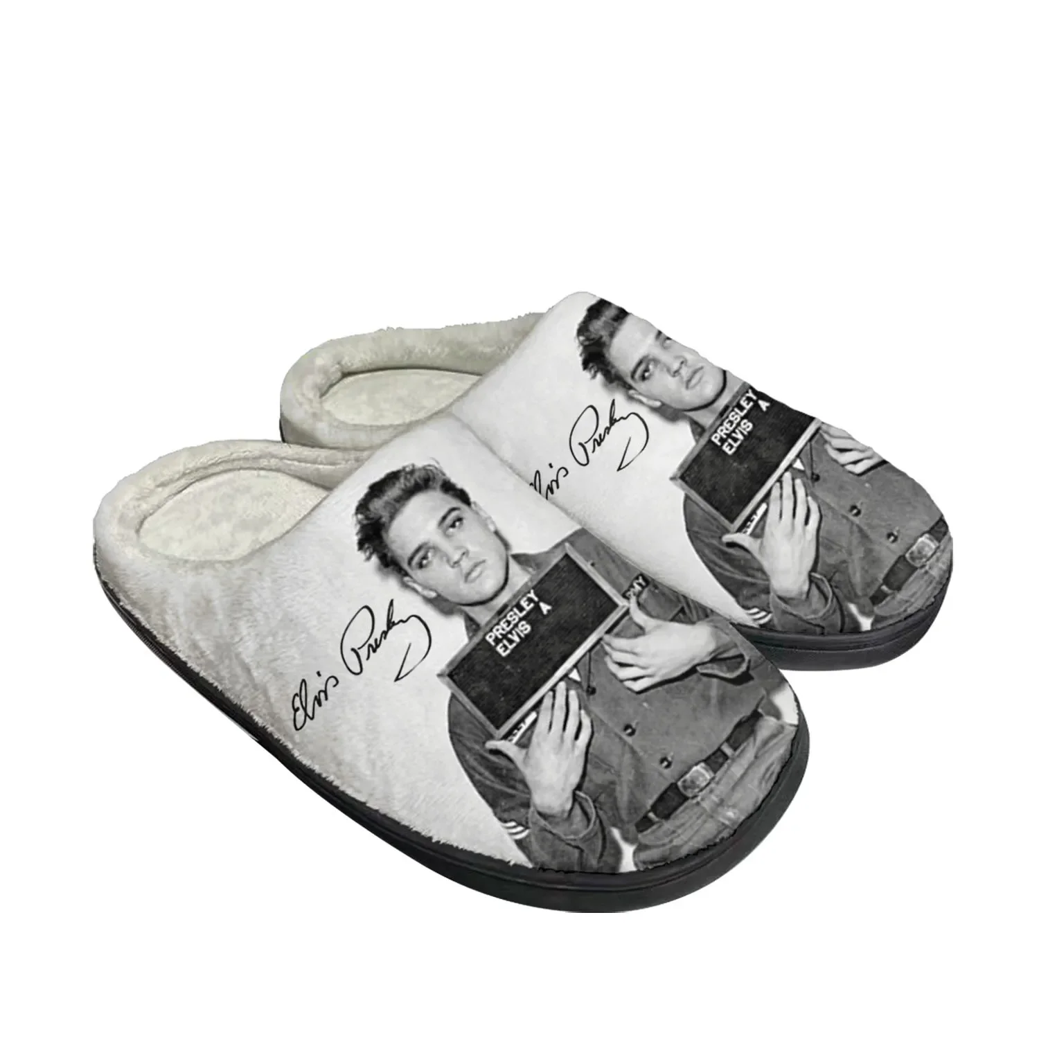 E-Elvis King Hillbilly Cat Home Cotton Custom Slippers Mens Womens Pop Plush Bedroom Keep Warm Shoe Thermal Slipper P-Presley