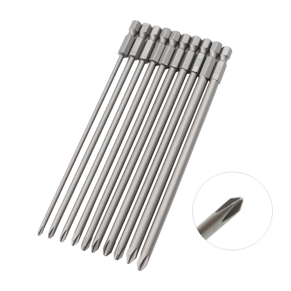 

6pcs 15pcs/set 1/4'' Shank 150mm Long S2 Steel Magnetic Hex Cross Head Screwdriver Bit F1FC length50mm/75mm/100mm/200mm