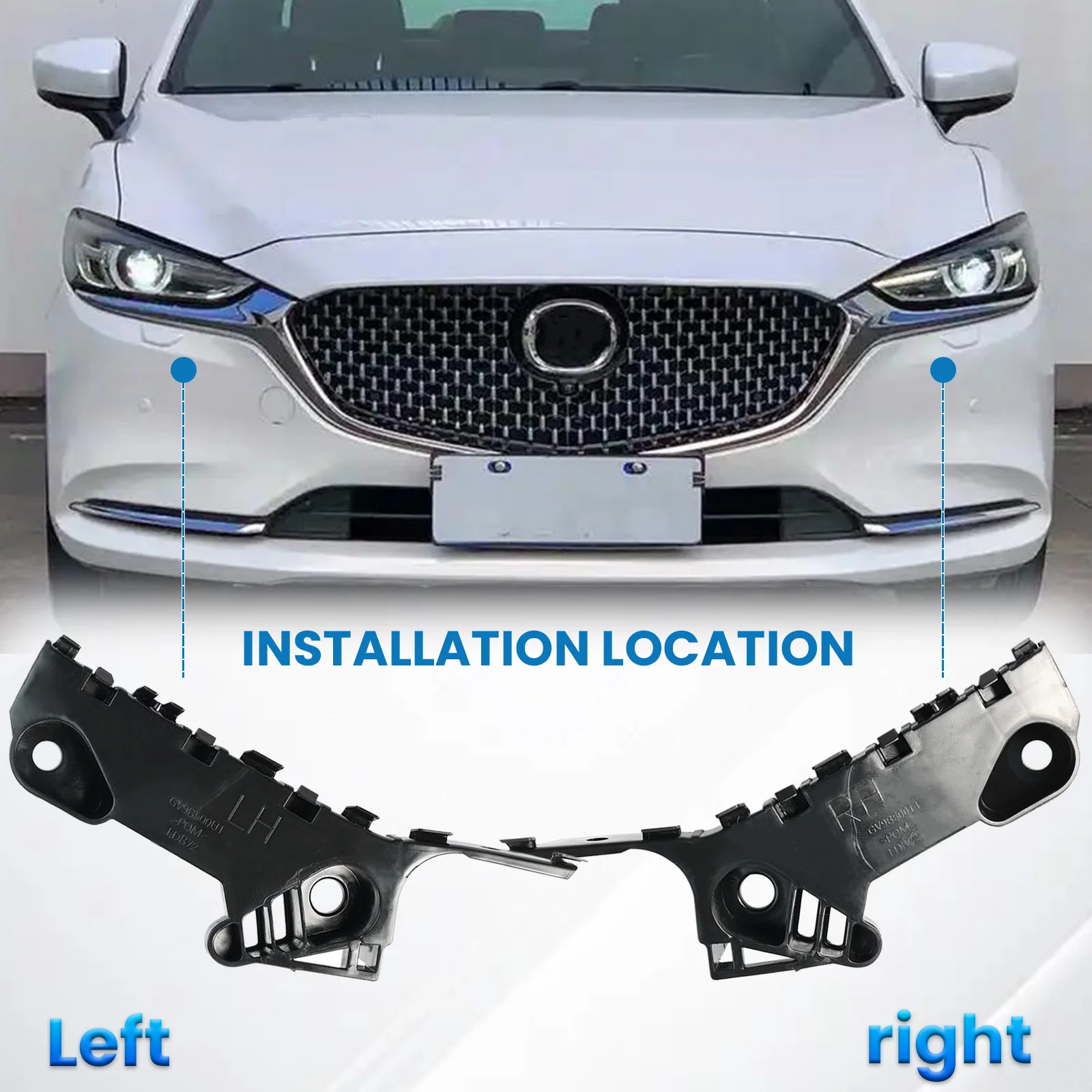 앞 범퍼 지지 브래킷 리테이너 운전자 및 승객 측 Mazda 6 Estate 2.5L 2014 2015 2016 2017 2018 2019 2020 GJ GL