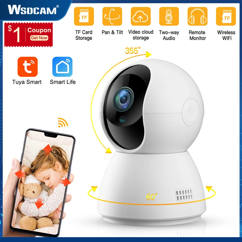 wsdcam smart baby monitor camera ip visao noturna 1080p mini audio interior vigilancia