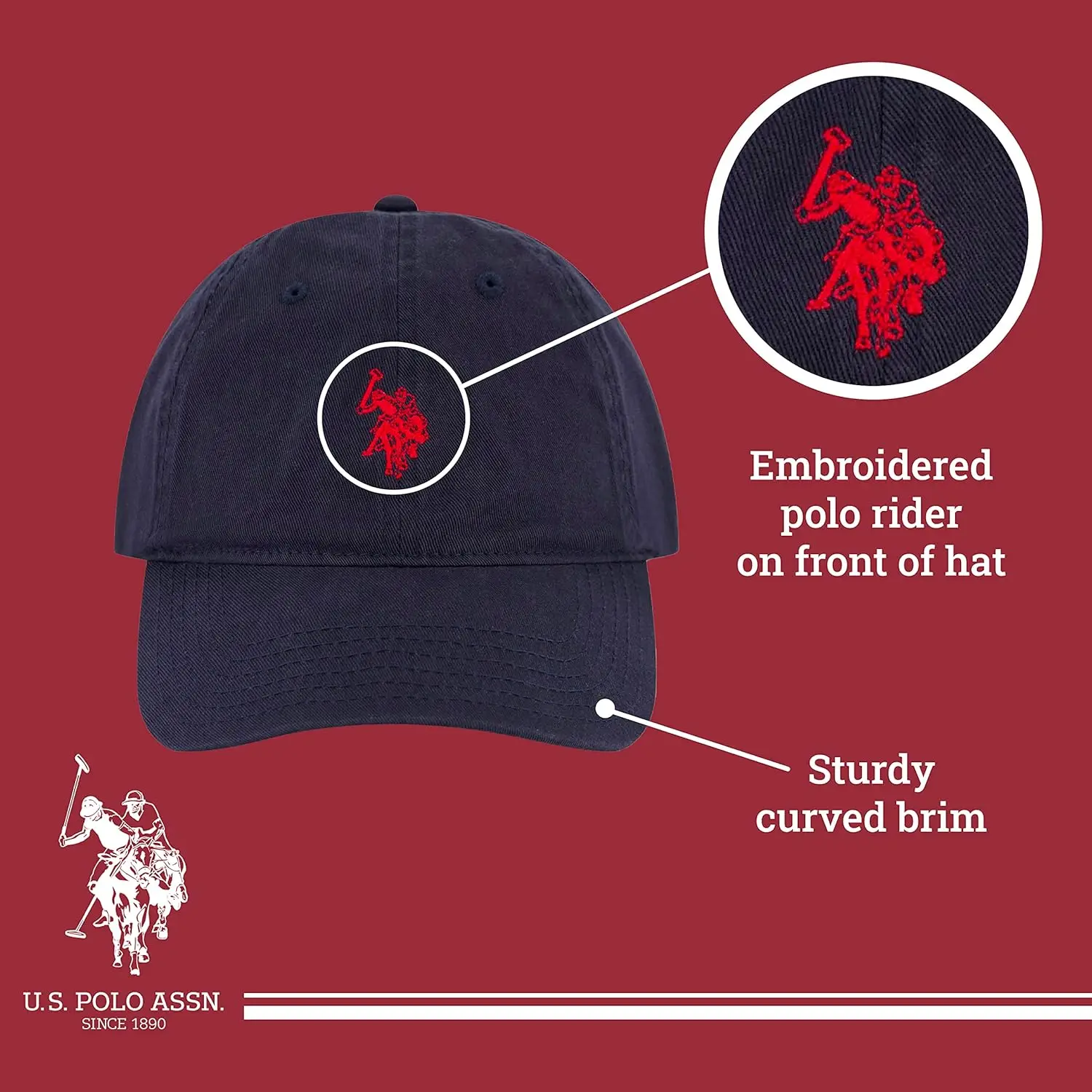 U.S. Polo Assn. Polo Pony Baseball Hat Cotton Adjustable Cap baseball cap,baseball caps,baseball hats,fashion hats