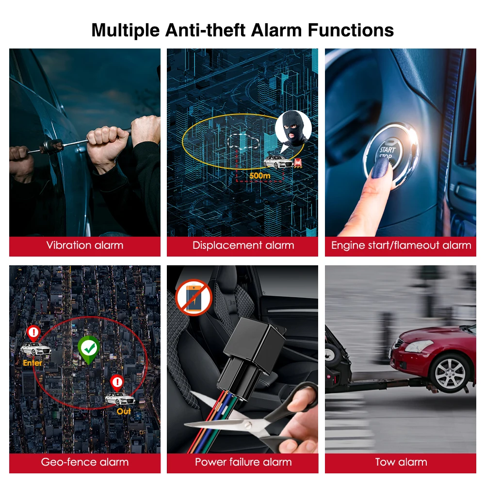 4G GPS Tracker Car Tracking Device MV730G Relay GPS Motorcycle Cut Off Fuel 9-95V Engine On Anti-theft Alarms Free APP MiCODUS gps tracker,car tracker