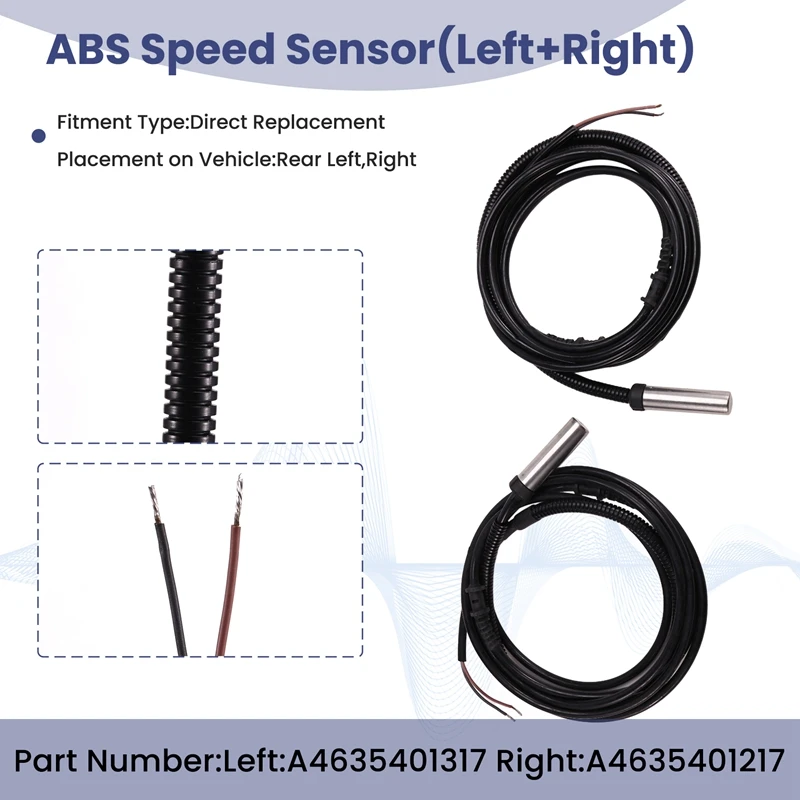자동차 좌우 후방 ABS 속도 센서, 메르세데스 벤츠 G 왜건 G 클래스 2002-2018 A4635401317 A4635401217