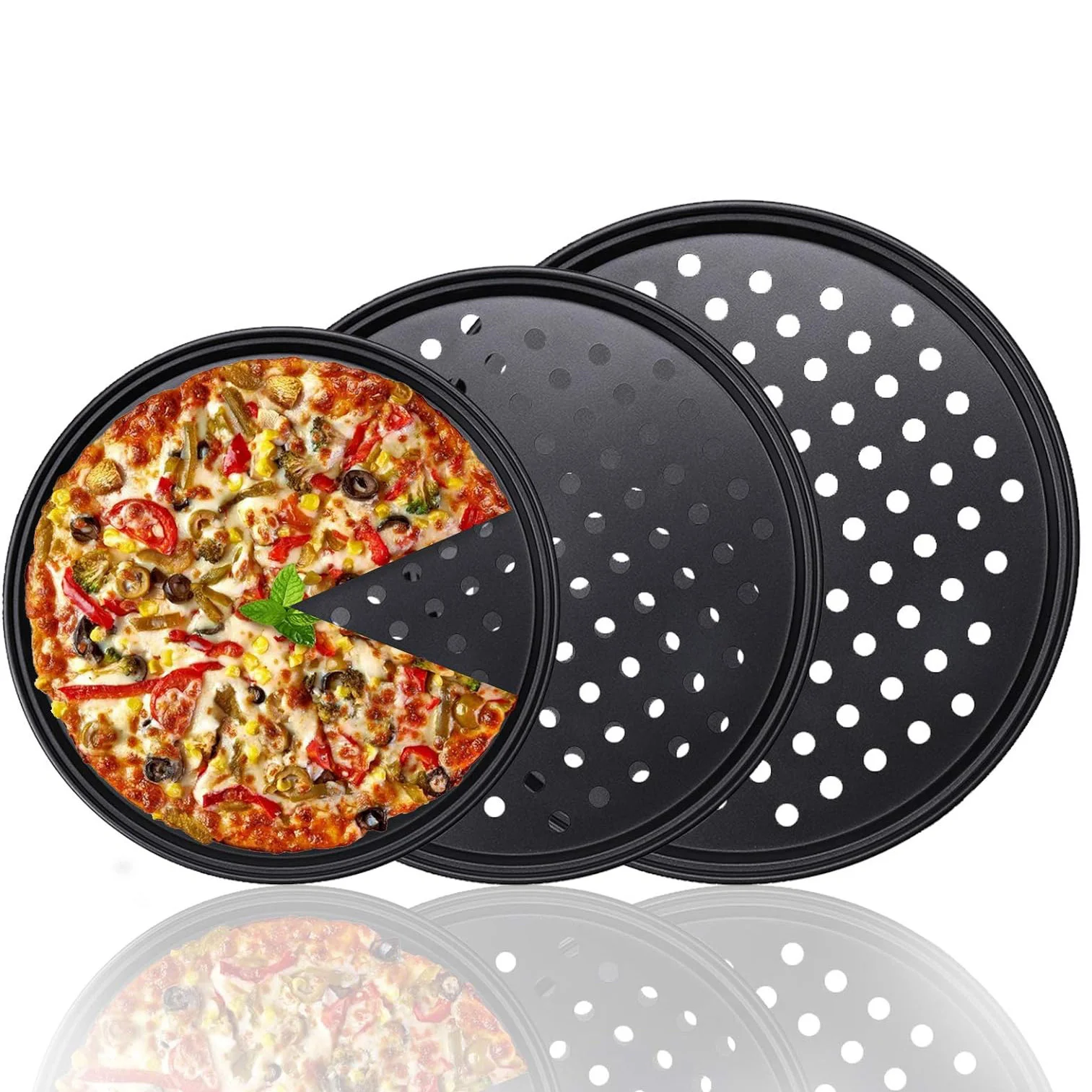 Pizza Bakeware Round Pizza Baking Tray Holes Suitable for Home Dining Kitchen Tools
