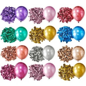 10 pouces 10/30/50 pièces ballon en Latex or argent noir rose Xmax ballon mariage joyeux anniversaire métallique Chrome ballon décoration 1
