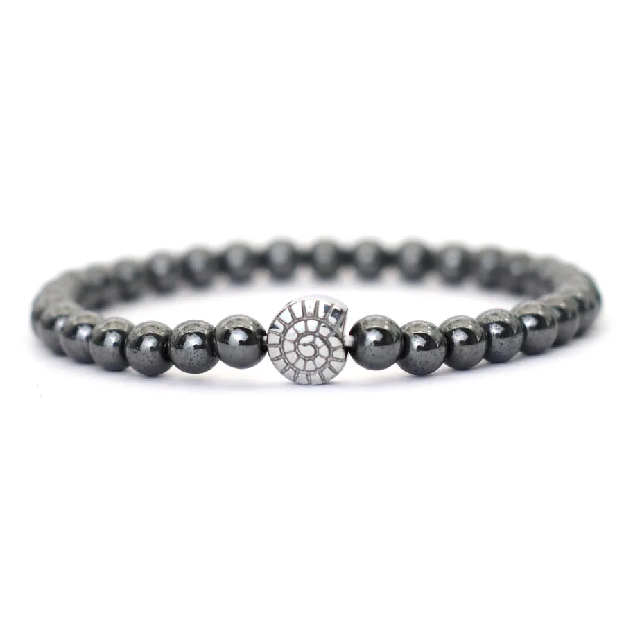 Hematite Stone Men Beach Bracelet